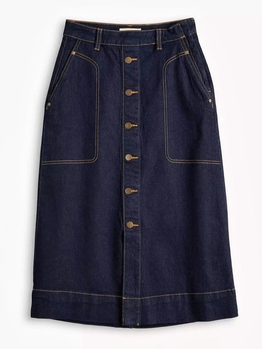 Farmers Market Denim Midi Skirt A-Line Blue Size 14